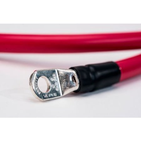 INVERTERS R US Spartan Power Single Battery Cable with 5/16" Ring Terminals, 4/0 AWG, 3 ft, Red SINGLERED4/0AWG3FT56